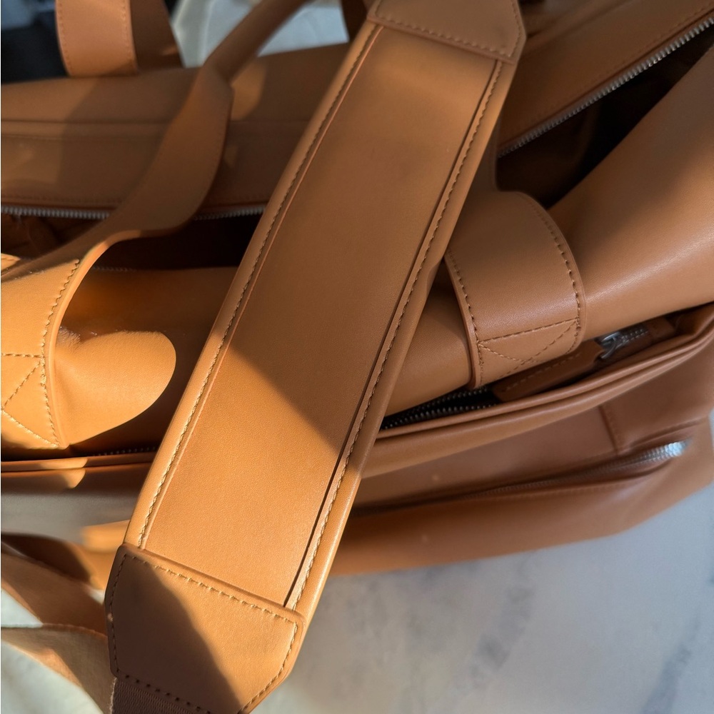 Like New Mono Tan Vegan Leather Weekender - Picture 7 of 12